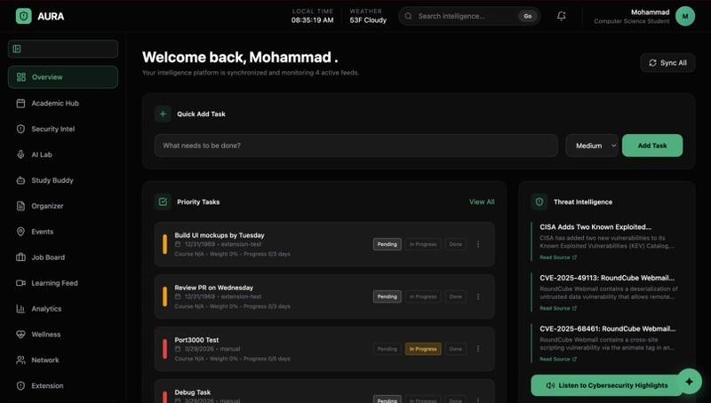 AURA HackUNCP main page