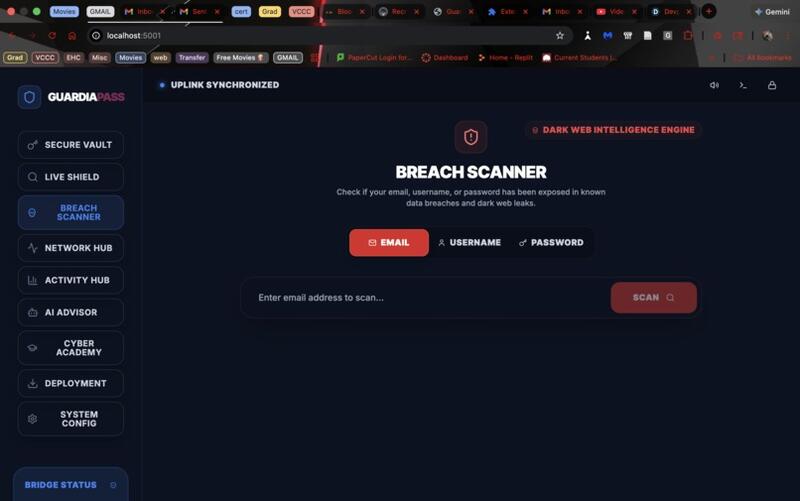 gaurdiapass4 userid darkweb scanner